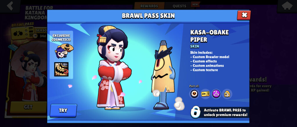 Kasa-obake Piper in Brawl Stars (image via esports.gg)