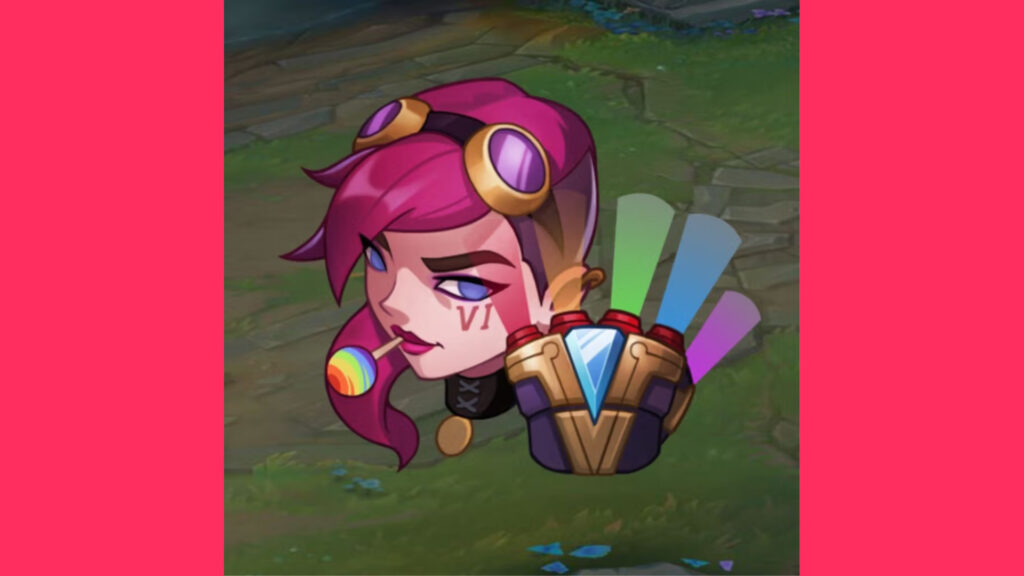 League of Legends Pride emote for Vi (Image via Riot Games)