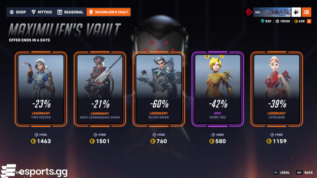 Maximilien's Vault rotation (Screenshot via esports.gg)