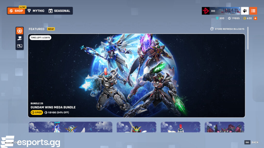 Overwatch 2 shop rotation (Screenshot via esports.gg)