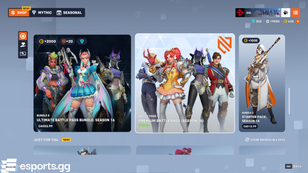 Overwatch 2 shop today (Screenshot via esports.gg)