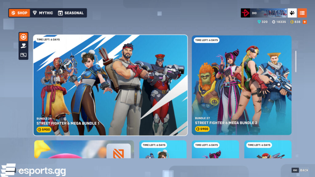 Overwatch 2 shop today (Screenshot via esports.gg)