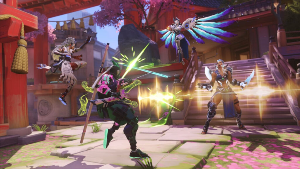 Kiriko, Genji, Mercy, and Junker Queen (Image via Blizzard Entertainment)