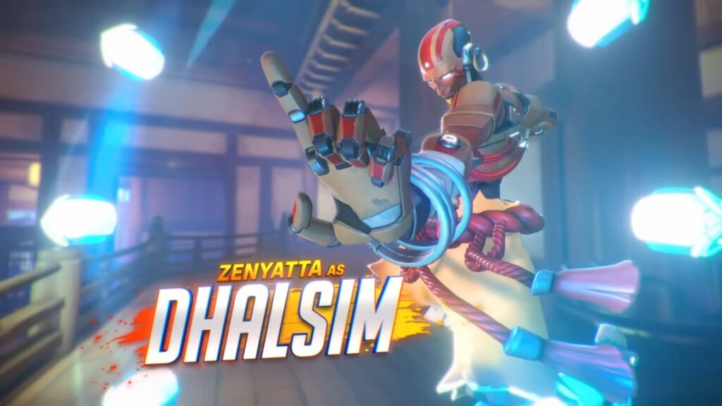 Zenyatta as Dhalsim (Image via Blizzard Entertainment)