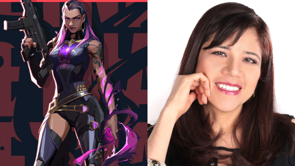 Reyna and her voice actress Karina Altamirano (Image via Riot Games / Karina's Agency)