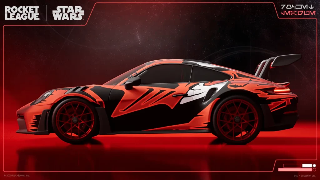 <strong>The Porsche 911 GT3 RS</strong> with the Darth Maul decal (Image via Psyonix)