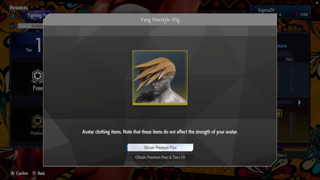 Yang Hairstyle Wig in the Elena Fighting Pass in SF6 (Image via esports.gg)