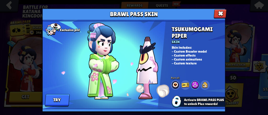 <strong><strong>Tsukumogami Piper</strong></strong> in Brawl Stars (image via esports.gg)