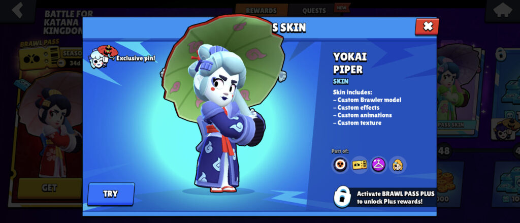 <strong>Yokai Piper</strong> in Brawl Stars (image via esports.gg)