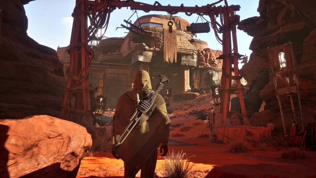 Abandoned buildings are a good source of materials and loot in Dune Awakening. (Image via Funcom)