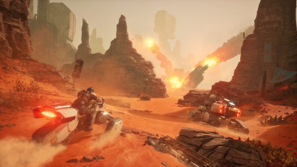 You can indulge in vehicular combat in Dune Awakening. (Image via Funcom)
