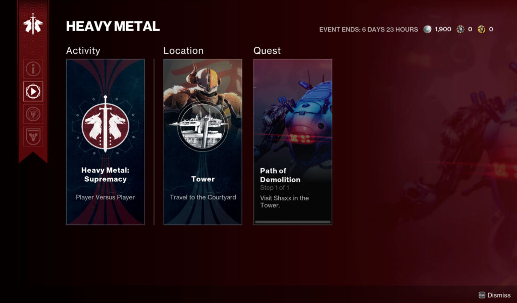 Heavy Metal Event Home (Image via <a href="https://www.bungie.net/7/en/News/Article/twid_04_24_2025" target="_blank" rel="noreferrer noopener">Bungie</a>)