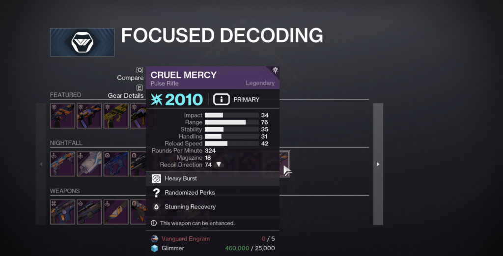 Complete a Nightfall or two to get this weapon. (Screenshot by esports.gg)