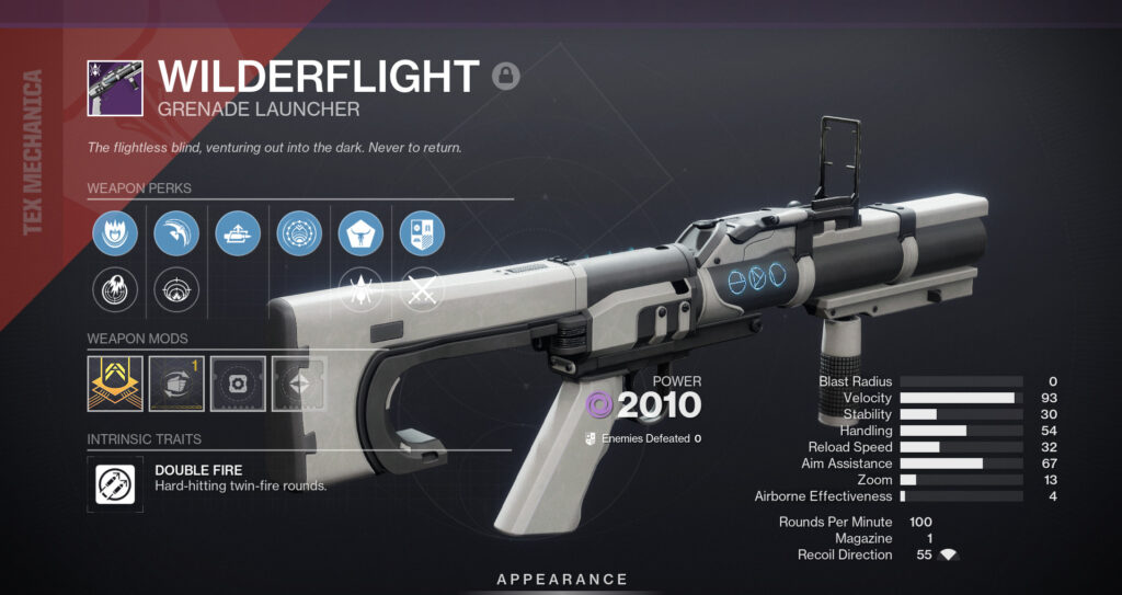 A fresh new set of perks for this Double Fire GL. (Screenshot by esports.gg)