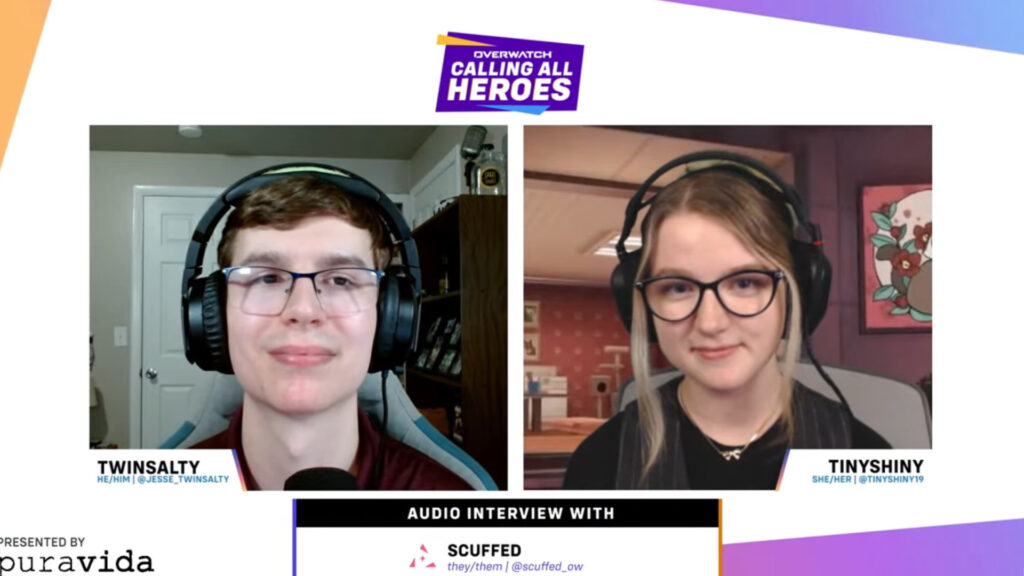 Twinsalty and TinyShiny interviewing Scuffed (Image via Blizzard Entertainment)
