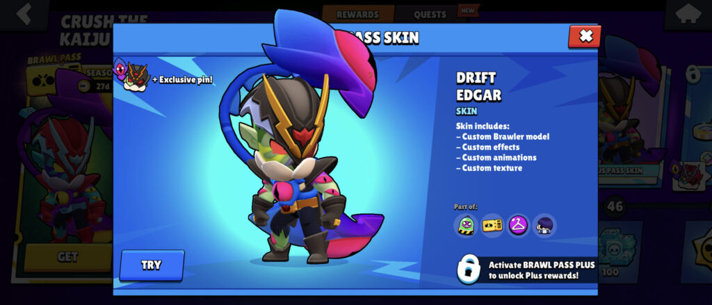 Drift Edgar in Brawl Stars (Image via esports.gg)