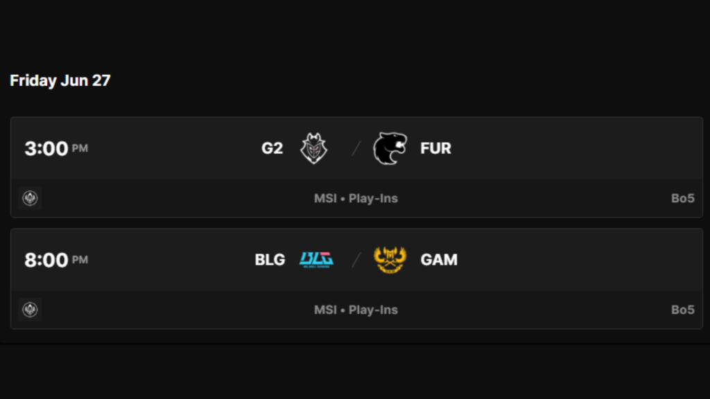 G2 Esports will face FURIA in the opening match of MSI 2025 (Image via Riot Games)