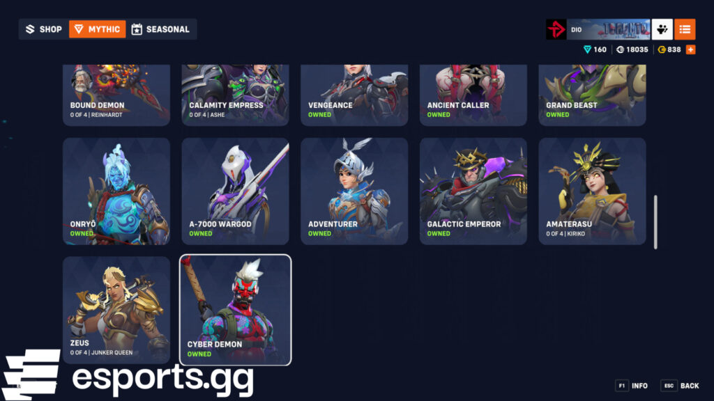 How the Overwatch 2 Mythic Shop works (Screenshot via esports.gg)
