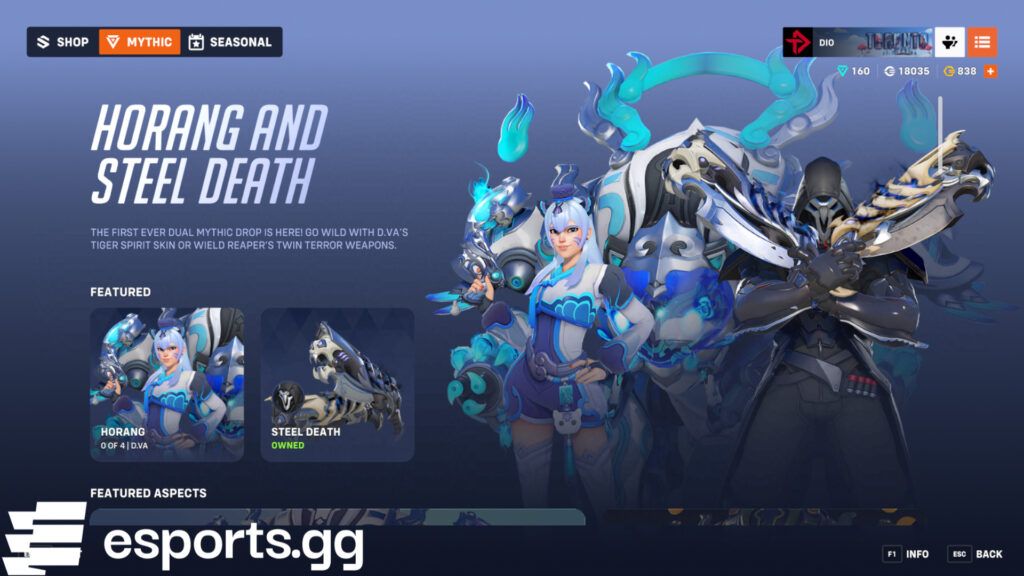 Overwatch 2 Mythic Shop (Screenshot via esports.gg)