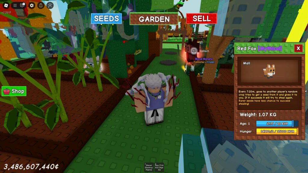 The Red Fox equipped in a garden (Screenshot via esports.gg)
