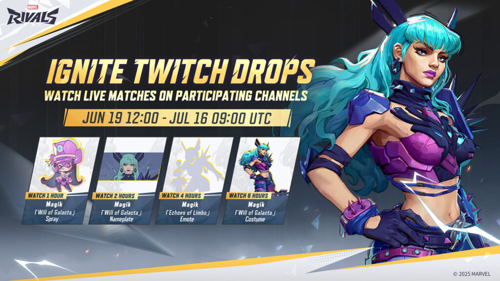 The Marvel Rivals Ignite Twitch drops (Image via NetEase Games)