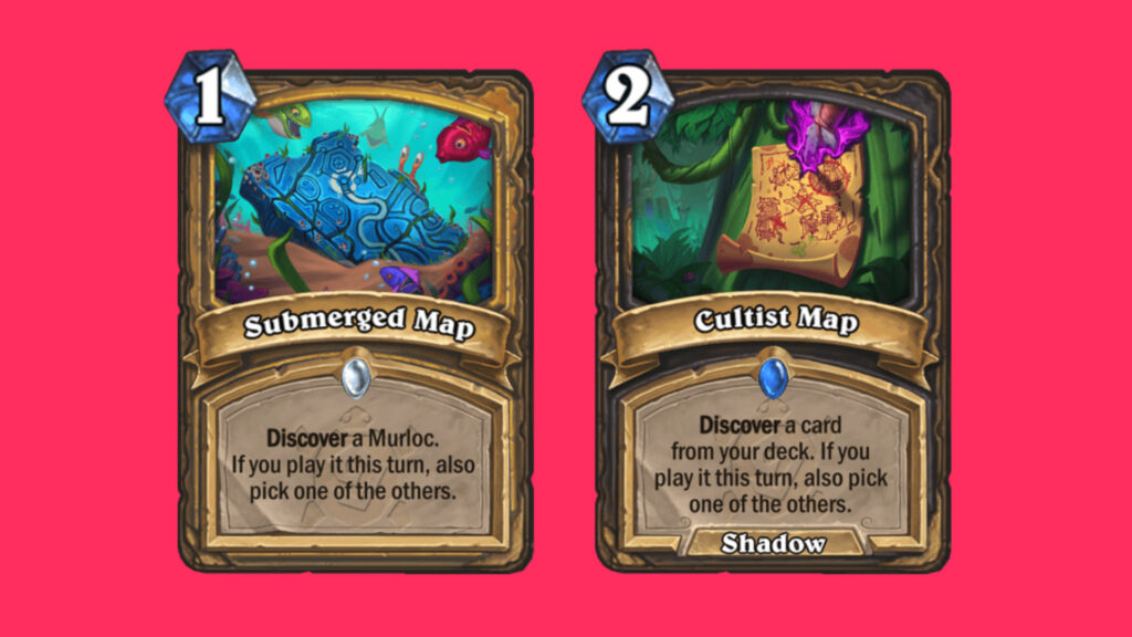 Paladin and Rogue map cards in Hearthstone (Images via Blizzard Entertainment)