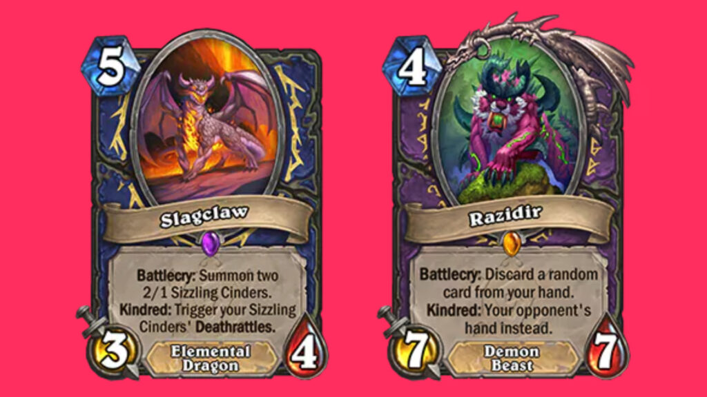 A couple of new Kindred cards in the new Hearthstone expansion (Images via Blizzard Entertainment)