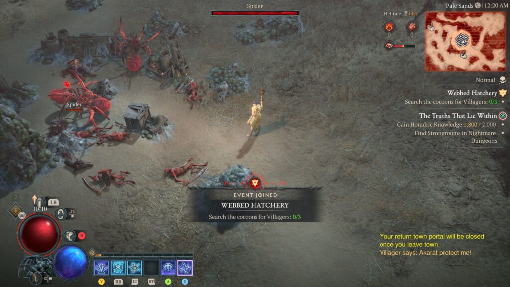Helltides aren't dropping Horadric Phials at the moment, but they could on higher difficulties (Screenshot via esports.gg)