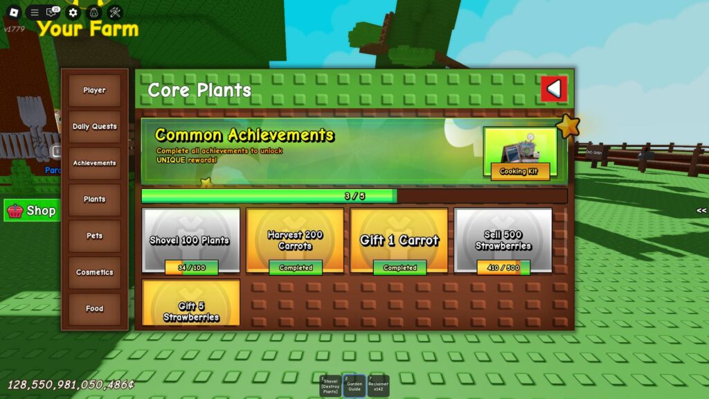 The list of Common Achievements for Core Plants (Screenshot via esports.gg)