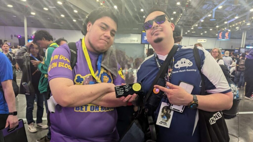 DIO Sama and EMPR Menzo at Evo Las Vegas 2025 (Image via esports.gg)