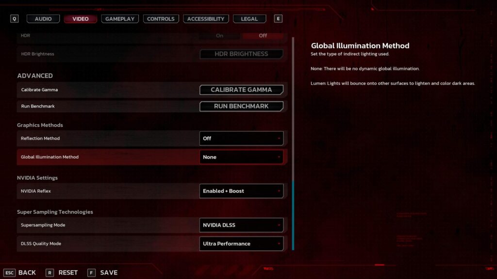 Turn off Reflection Method and set Global Illumination Method to None. (Screenshot via esports.gg)