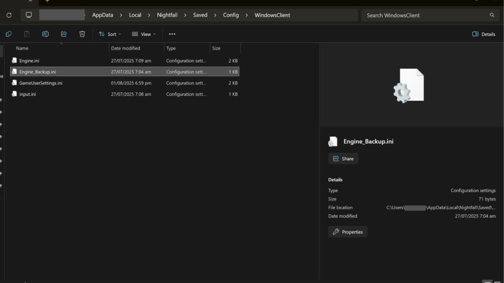 Be extra careful when tweaking the Engine.ini and input.ini config. (Screenshot via esports.gg)