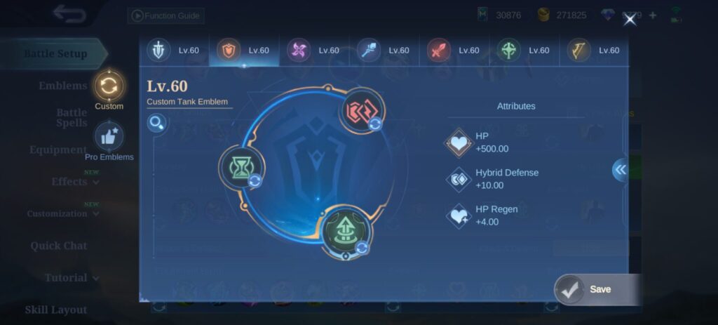 Atlas emblem build guide in MLBB (Screenshot via esports.gg)