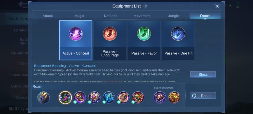 Grock revamp item build in MLBB (Screenshot via esports.gg)