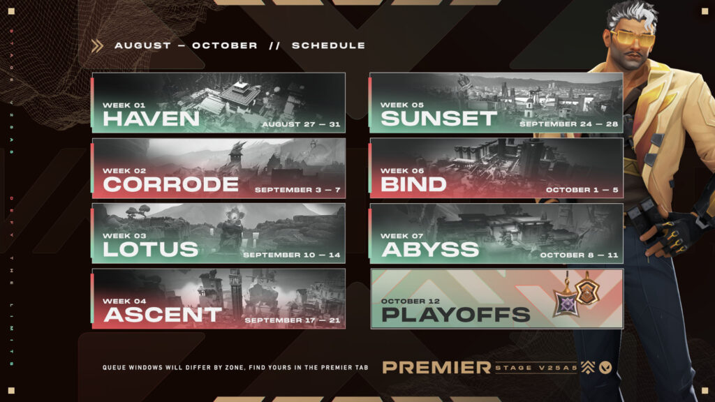VALORANT Season 2025 // Act V Premier schedule (Image by Riot Games)