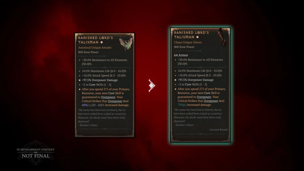Chaos Armor are enhanced versions of existing uniques. (Image via Blizzard)