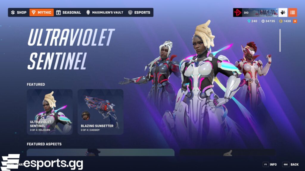 Overwatch 2 Mythic Shop rotation (Screenshot via esports.gg)