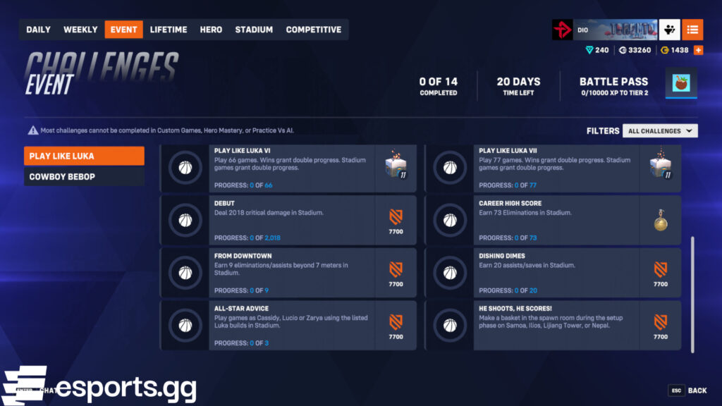 Overwatch 2 Luka event (Screenshot via esports.gg)