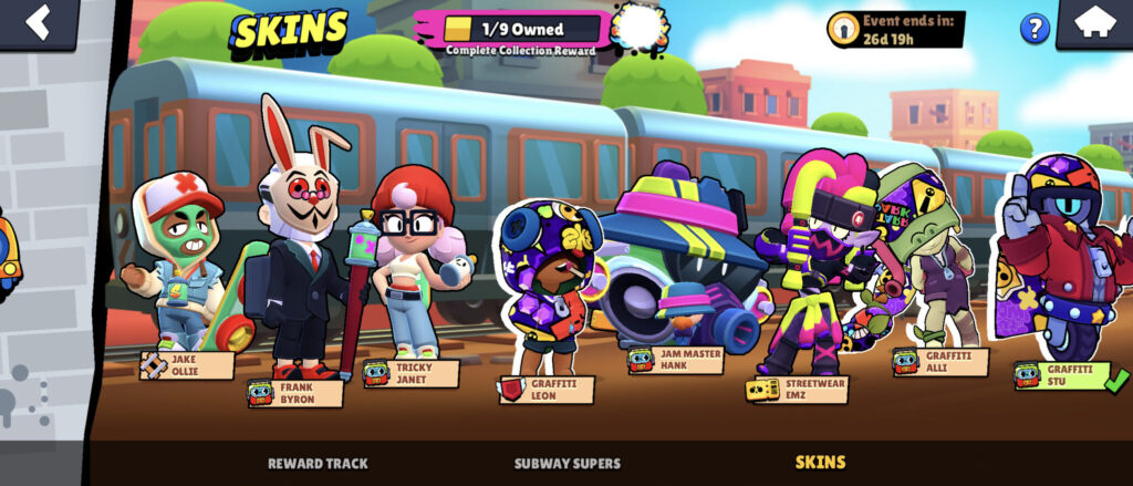 Subway Surfers event skins in Brawl Stars (image via esports.gg)