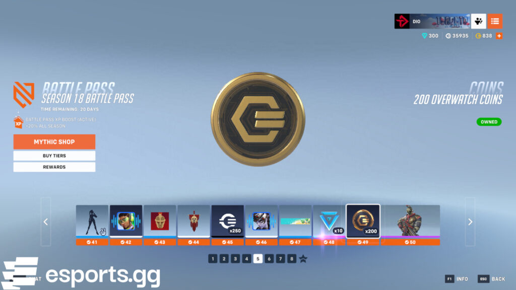 Overwatch Coins in the Season 18 Battle Pass 