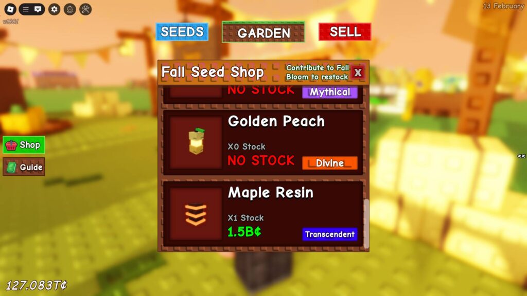 Maple Resin seed in stock (Screenshot via esports.gg)