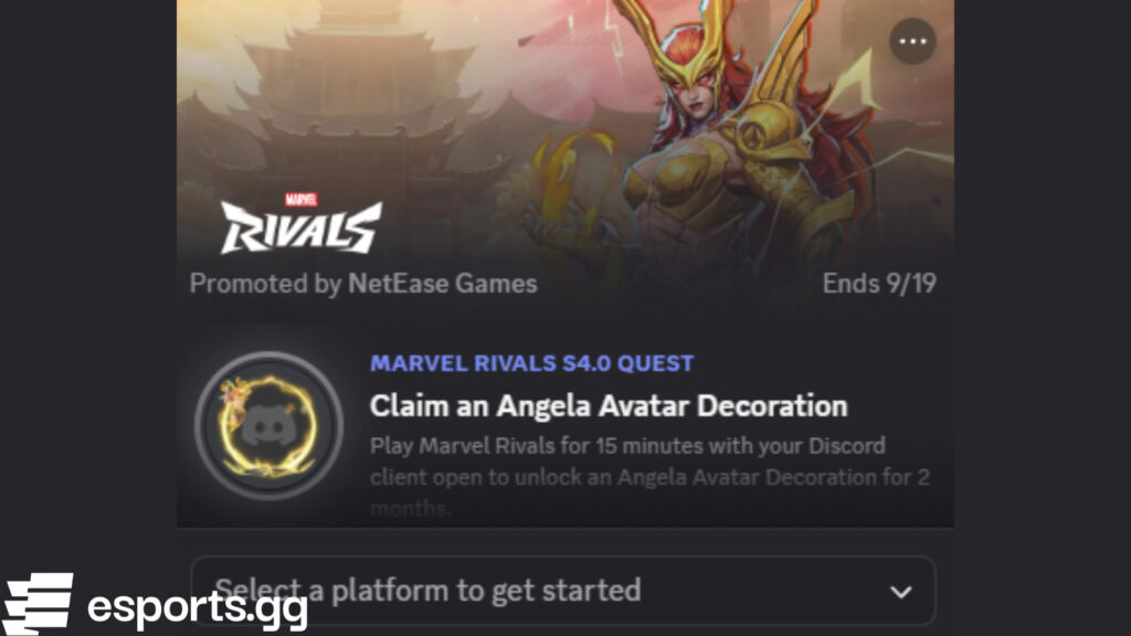 The Marvel Rivals Discord Quest (Screenshot via esports.gg)