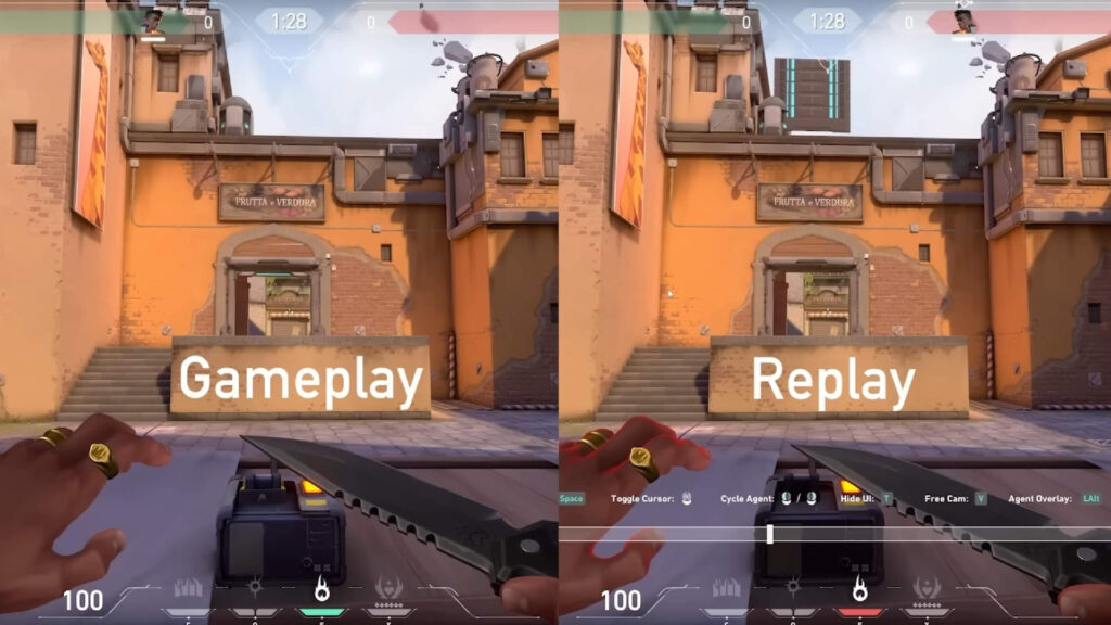 Gameplay versus replay system (Image via Riot Games)