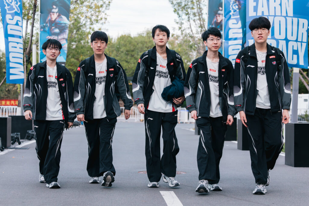 Anyone’s Legend at LoL Worlds 2025 (Photo via Riot Games | Colin Young-Wolff)