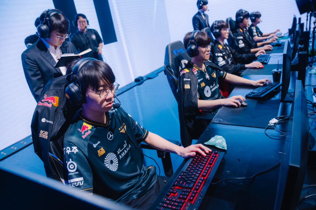 T1 at LoL Worlds 2025 (Photo via Riot Games | Christian Betancourt)