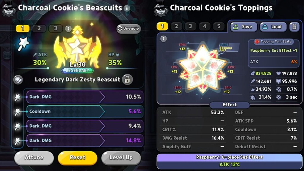 Best Charcoal Cookie Toppings and Beascuits build in Cookie Run Kingdom