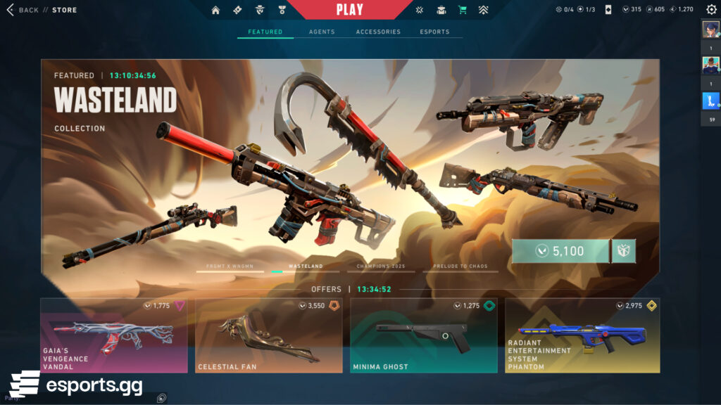 Wasteland is now available in the VALORANT store (Screenshot by esports.gg)