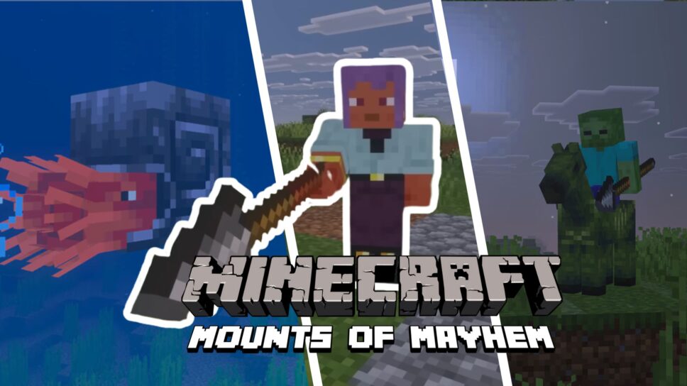 Minecraft Mounts of Mayhem update: New weapon, mob, release date, and more cover image