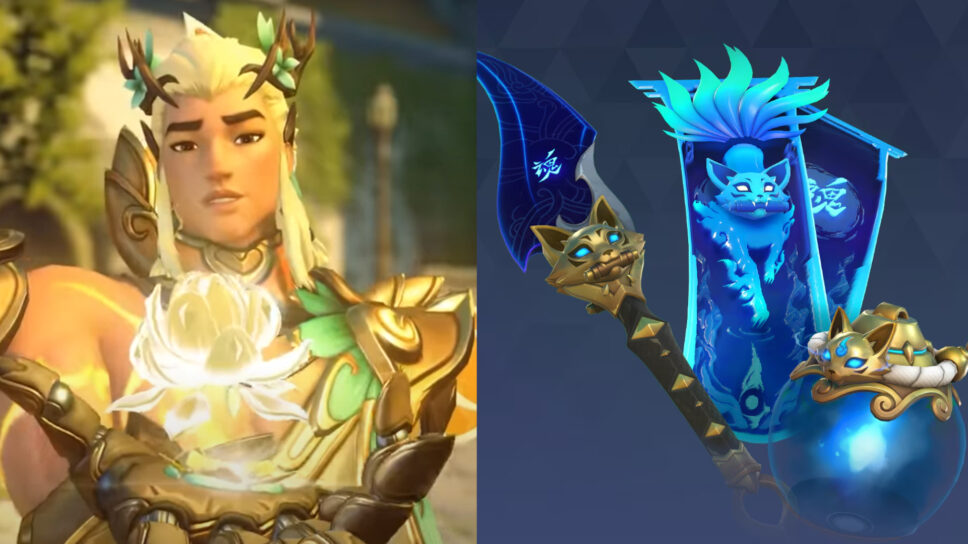 Overwatch 2 Season 19 mythic skins: Divine Druid Lifeweaver and Spirit Keeper Kiriko cover image