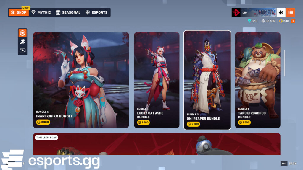 Overwatch 2 Japanese Spirits skins (Screenshot via esports.gg)